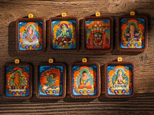 Carry Peace and Healing: The Medicine Buddha Thangka Pendant