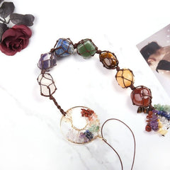 7 脈輪懸吊流蘇項鍊 - 平衡與療癒