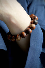 道教風水雷光ナツメ木彫りブレスレット