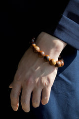 道教風水雷光ナツメ木彫りブレスレット