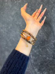 沉香、蜂蠟、珍珠碧玉項鍊-祈福平安