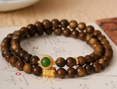 沈香ジャスパー新中国風ブレスレット - 幸運をもたらす