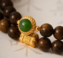 沈香ジャスパー新中国風ブレスレット - 幸運をもたらす