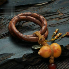 玄月道教の白檀ひょうたんブレスレット - 平和と成功を祝福