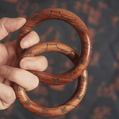 玄月道教の白檀ひょうたんブレスレット - 平和と成功を祝福