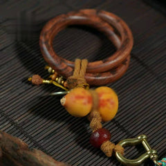 玄月道教の白檀ひょうたんブレスレット - 平和と成功を祝福