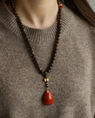 Red Nanhong Water Drop Necklace Bracelet Dual Purpose - Blessing Peace, Health, Family Harmony
