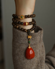 Red Nanhong Water Drop Necklace Bracelet Dual Purpose - Blessing Peace, Health, Family Harmony