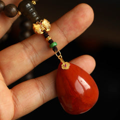 Red Nanhong Water Drop Necklace Bracelet Dual Purpose - Blessing Peace, Health, Family Harmony