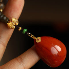 Red Nanhong Water Drop Necklace Bracelet Dual Purpose - Blessing Peace, Health, Family Harmony