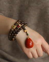 Red Nanhong Water Drop Necklace Bracelet Dual Purpose - Blessing Peace, Health, Family Harmony