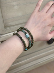 Chinese turquoise sandalwood beads - bring wealth and health