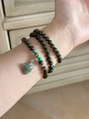 Chinese turquoise sandalwood beads - bring wealth and health