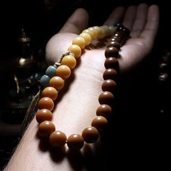 グラデーション菩提ビーズブレスレット - 平和、富、健康の祝福