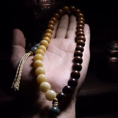 グラデーション菩提ビーズブレスレット - 平和、富、健康の祝福