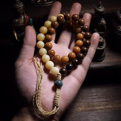 グラデーション菩提ビーズブレスレット - 平和、富、健康の祝福