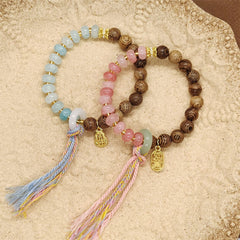 タッセルサンダルウッド宝石ブレスレット - 注目度アップ