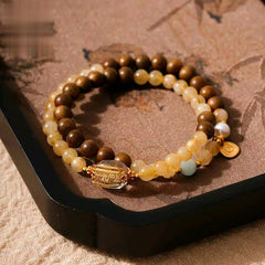 沉香金晶手鍊 - 祈福平安