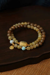 沉香金晶手鍊 - 祈福平安