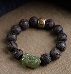 Pixiu Guardian Bracelet – Jade & Bodhi Blessing Stack