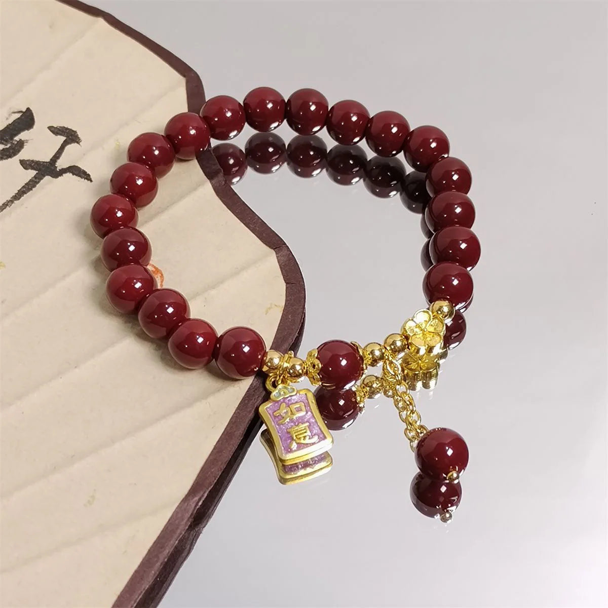 幸運と幸運を呼ぶ辰砂ブレスレット - 幸運を呼ぶカップルブレスレット