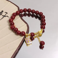 幸運と幸運を呼ぶ辰砂ブレスレット - 幸運を呼ぶカップルブレスレット