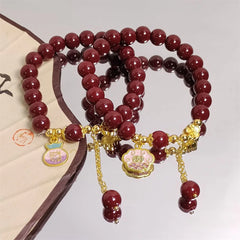 幸運と幸運を呼ぶ辰砂ブレスレット - 幸運を呼ぶカップルブレスレット