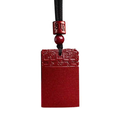 古代の辰砂の平和とトラブルのペンダント