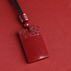 古代の辰砂の平和とトラブルのペンダント