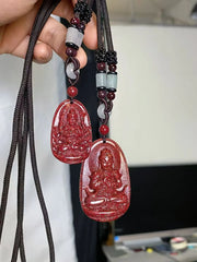 智慧と祝福・文殊菩薩辰砂ペンダント