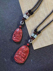 智慧と祝福・文殊菩薩辰砂ペンダント