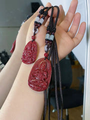 智慧と祝福・文殊菩薩辰砂ペンダント