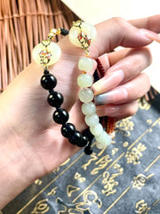 Ancient Peace Double Color Jade Bracelet
