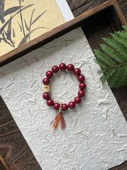 Cinnabar Lucky Cat - Fortune Bracelet