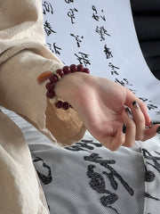 Cinnabar Lucky Cat - Fortune Bracelet