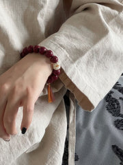 Cinnabar Lucky Cat - Fortune Bracelet