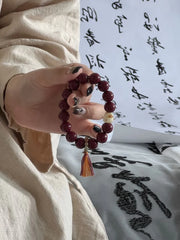 Cinnabar Lucky Cat - Fortune Bracelet