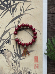 Cinnabar Lucky Cat - Fortune Bracelet