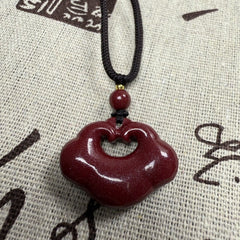 Cinnabar Ancient Peace Lock Pendant