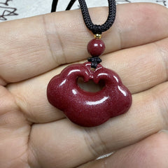 Cinnabar Ancient Peace Lock Pendant