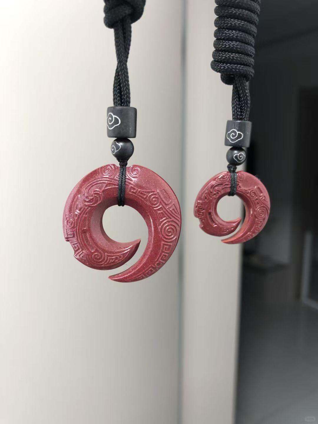 辰砂雲模様古代お守り平和リング——祝福の平和