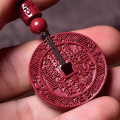 辰砂のゴーストマネーピースバックルペンダント - 富と平和をもたらす