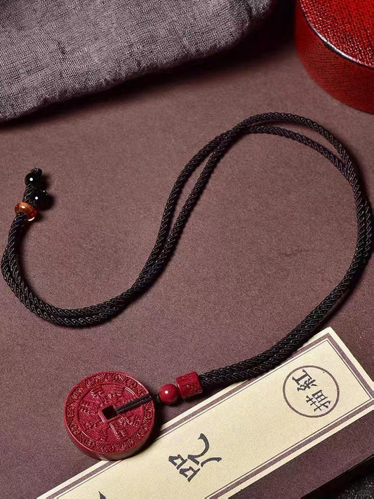 Cinnabar ghost money peace buckle pendant - bring wealth and peace