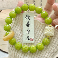 Cinnabar red six-character mantra Bodhi bracelet - bless peace