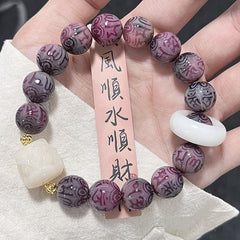 Cinnabar red six-character mantra Bodhi bracelet - bless peace