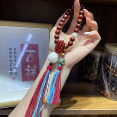 硃砂瑞雲蓮花護心手鍊 - 平安平衡