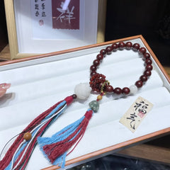 硃砂瑞雲蓮花護心手鍊 - 平安平衡