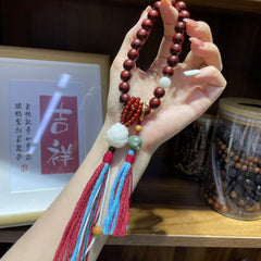 硃砂瑞雲蓮花護心手鍊 - 平安平衡