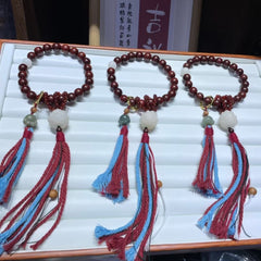 硃砂瑞雲蓮花護心手鍊 - 平安平衡