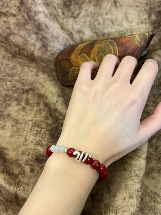 Cinnabar snake protection bracelet - blessing peace